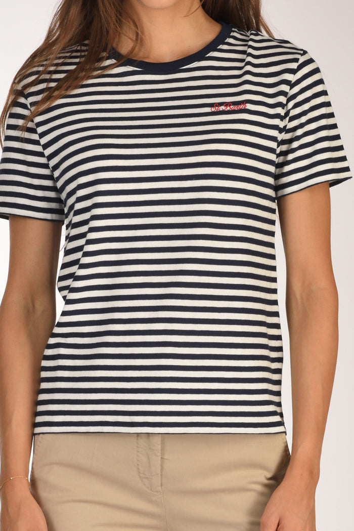 Mc2 Saint Barth Tshirt Emilie Blu/bianco Donna - 3