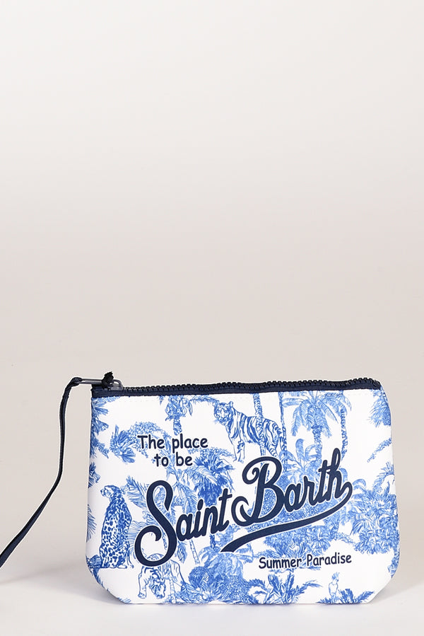 Mc2 Saint Barth Pochette Aline Bianco/blu Chiaro Donna