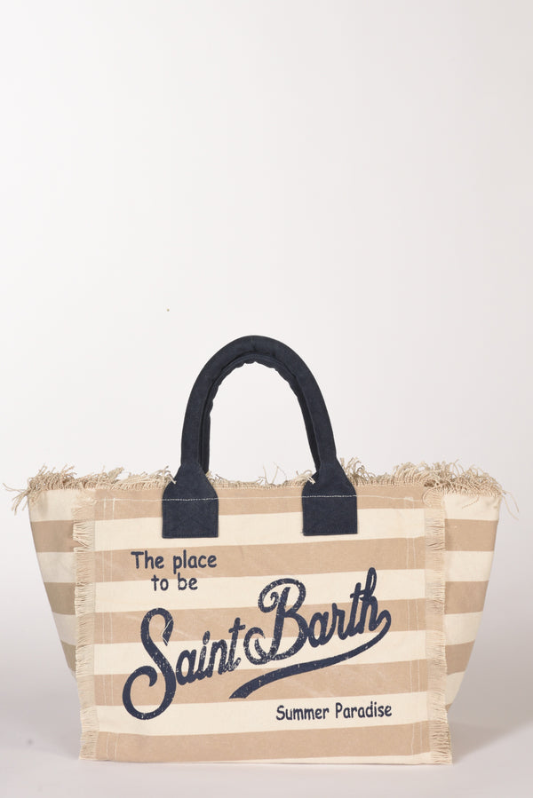 Mc2 Saint Barth Borsa Vanity Beige/bianco/blu Donna