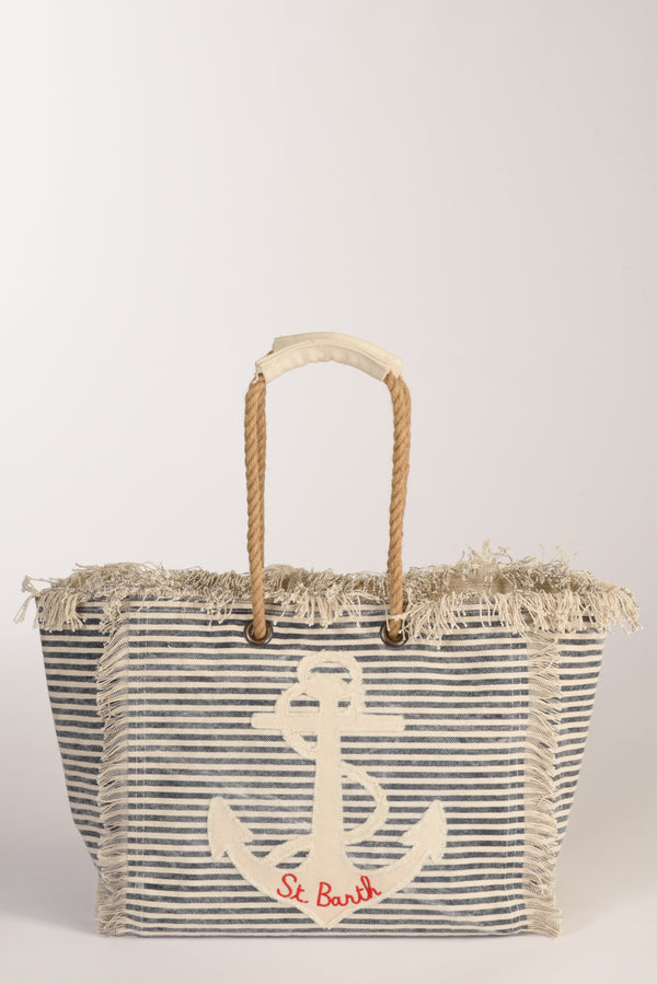 Mc2 Saint Barth Borsa Beach Bag Blu/bianco Donna