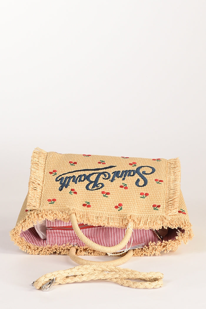 Mc2 Saint Barth Borsa Colette Beige/rosso/verde Donna - 4