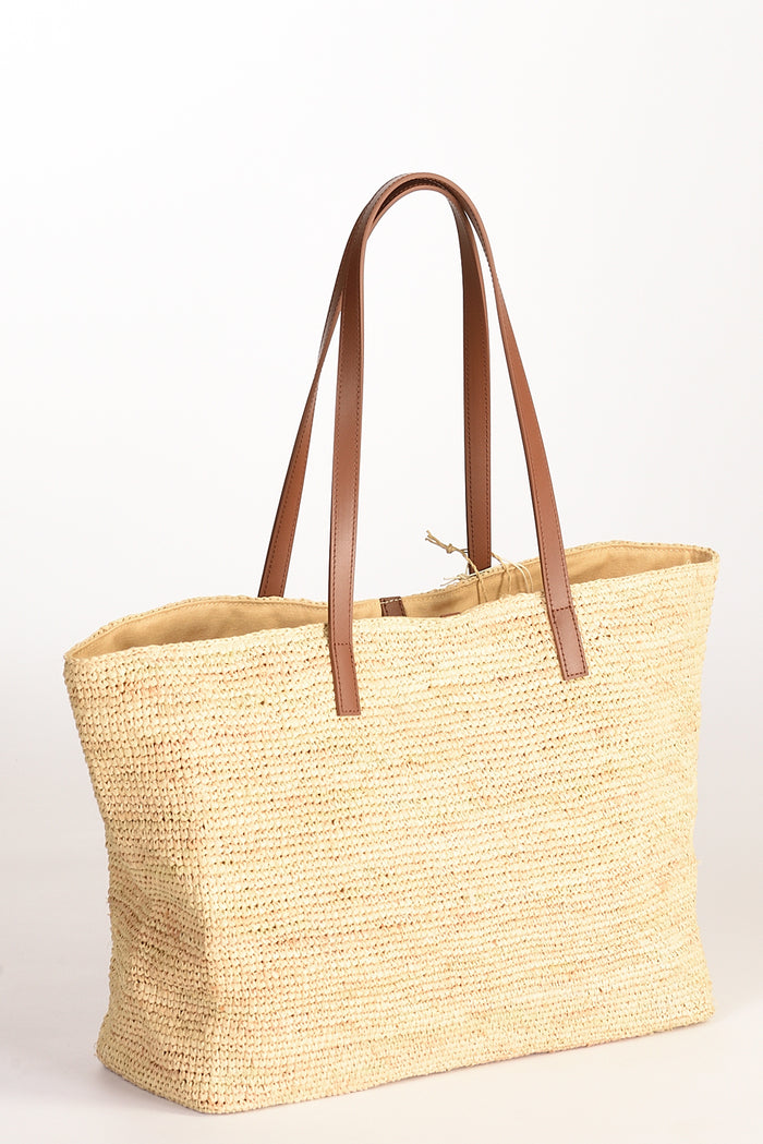 Mc2 Saint Barth Borsa Raffia Beige Chiaro/beige Donna - 5