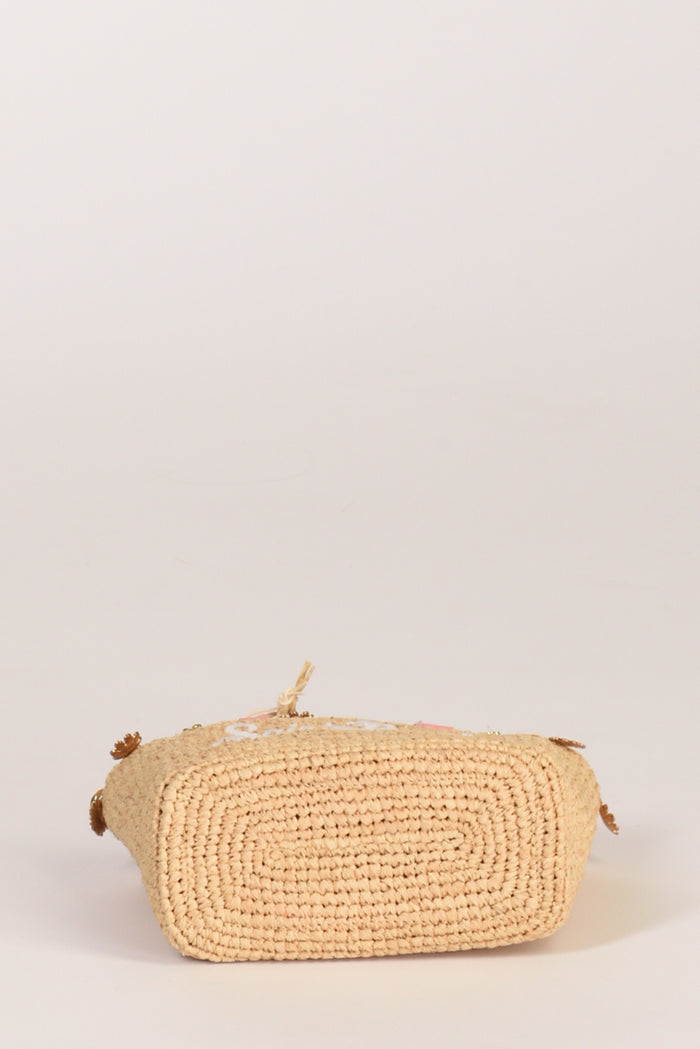 Mc2 Saint Barth Borsa Raffia Beige/rosa Donna - 6