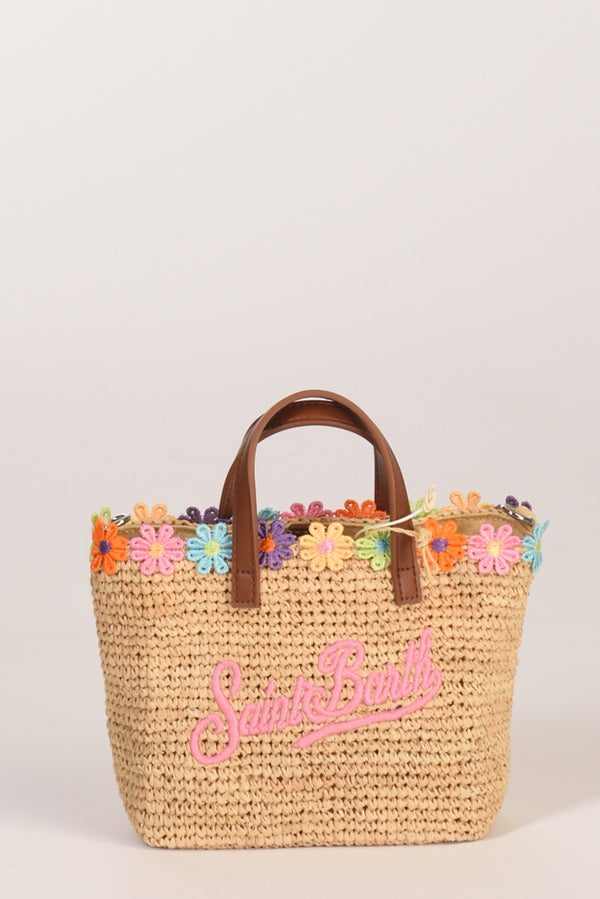Mc2 Saint Barth Borsa Raffia Beige/rosa/marrone Donna