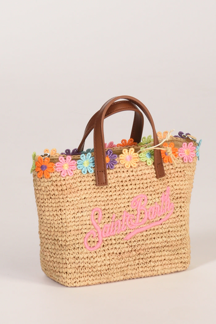 Mc2 Saint Barth Borsa Raffia Beige/rosa/marrone Donna - 3