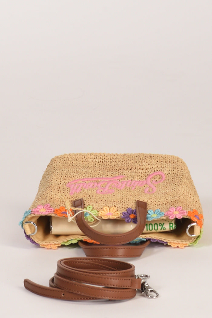 Mc2 Saint Barth Borsa Raffia Beige/rosa/marrone Donna - 5