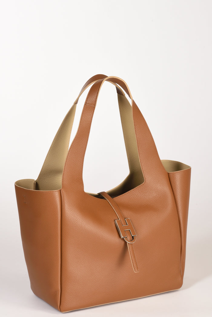 Hogan Shopping Bag H01x Beige Cuoio Donna - 3