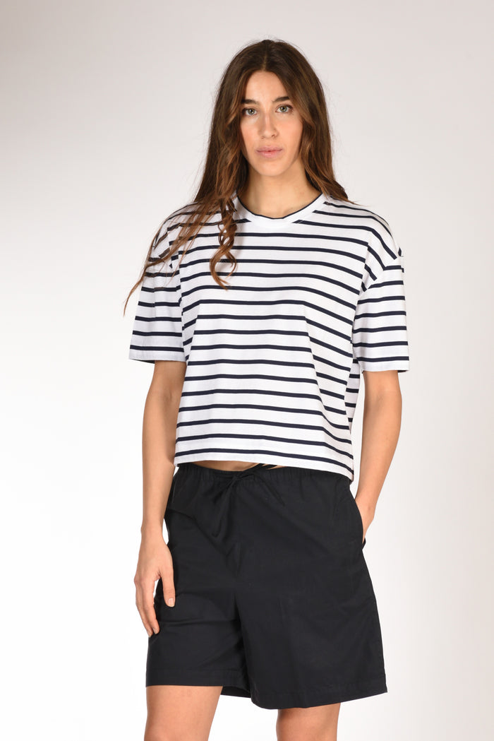 Allude Maglia Rigata Bianco/blu Donna - 1