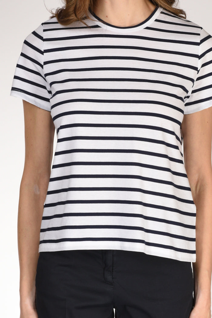 Allude Tshirt Maglia Bianco/blu Donna - 3