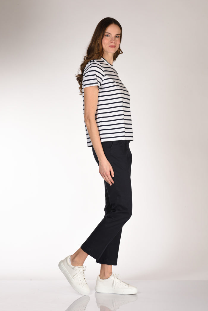 Allude Tshirt Maglia Bianco/blu Donna - 4