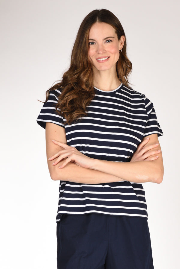 Allude Tshirt Maglia Blu/bianco Donna