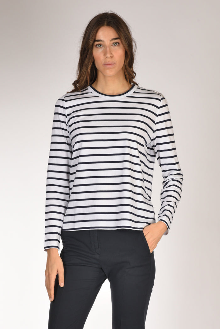 Allude Maglia Rigata Bianco/blu Donna - 1