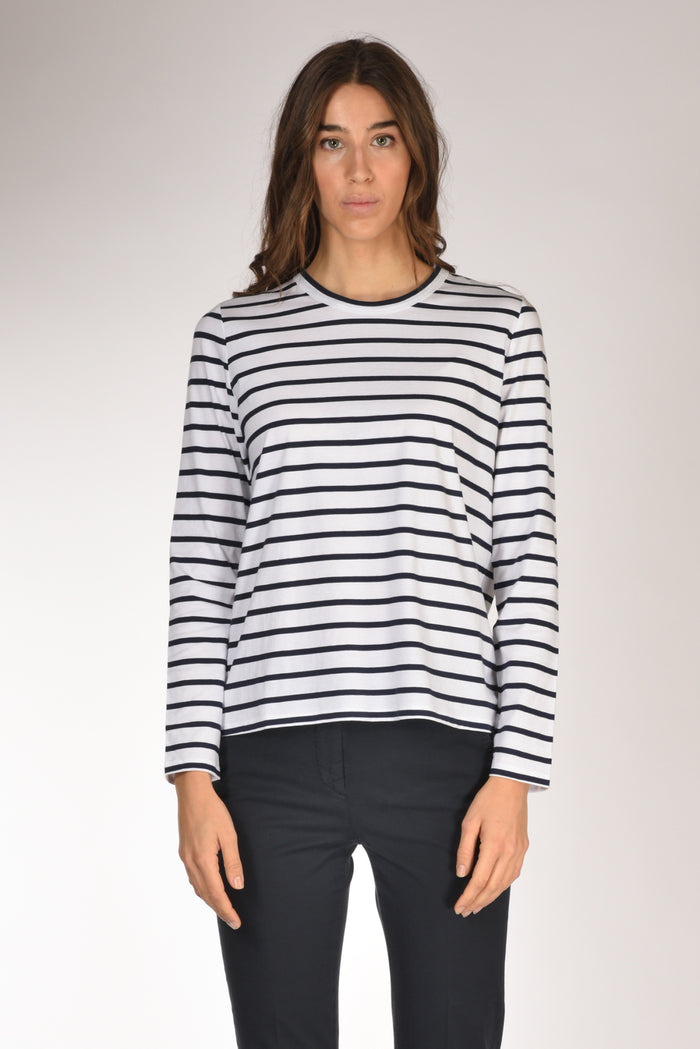 Allude Maglia Rigata Bianco/blu Donna - 2