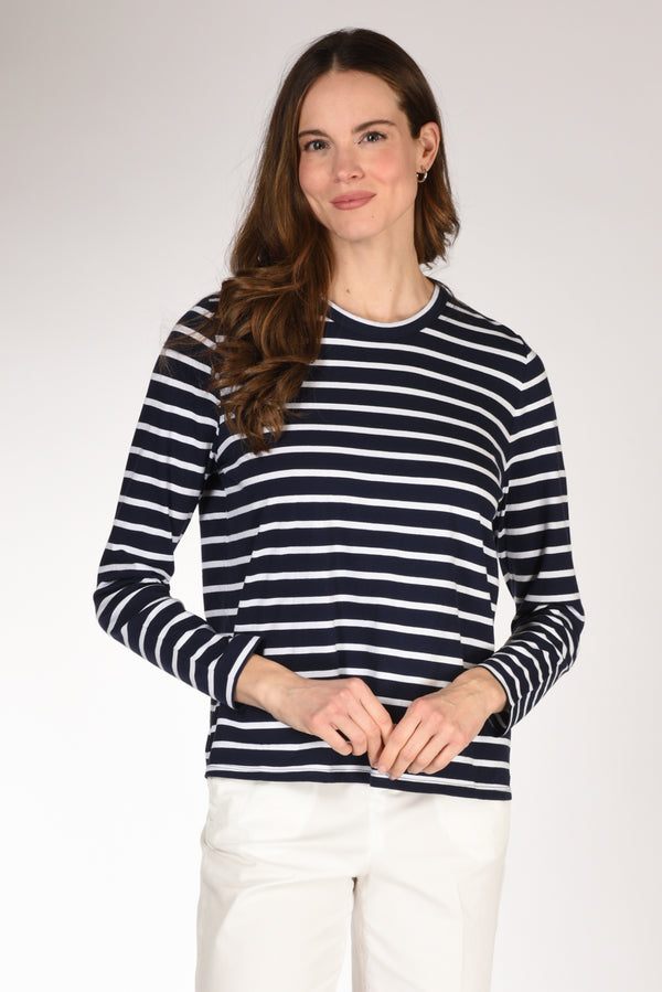 Allude Maglia Rigata Blu/bianco Donna