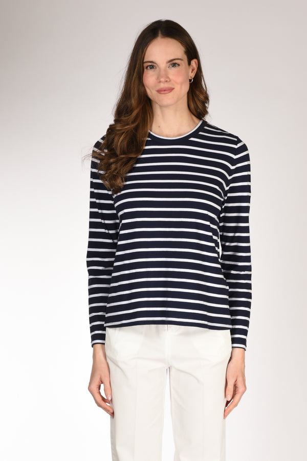 Allude Maglia Rigata Blu/bianco Donna-2