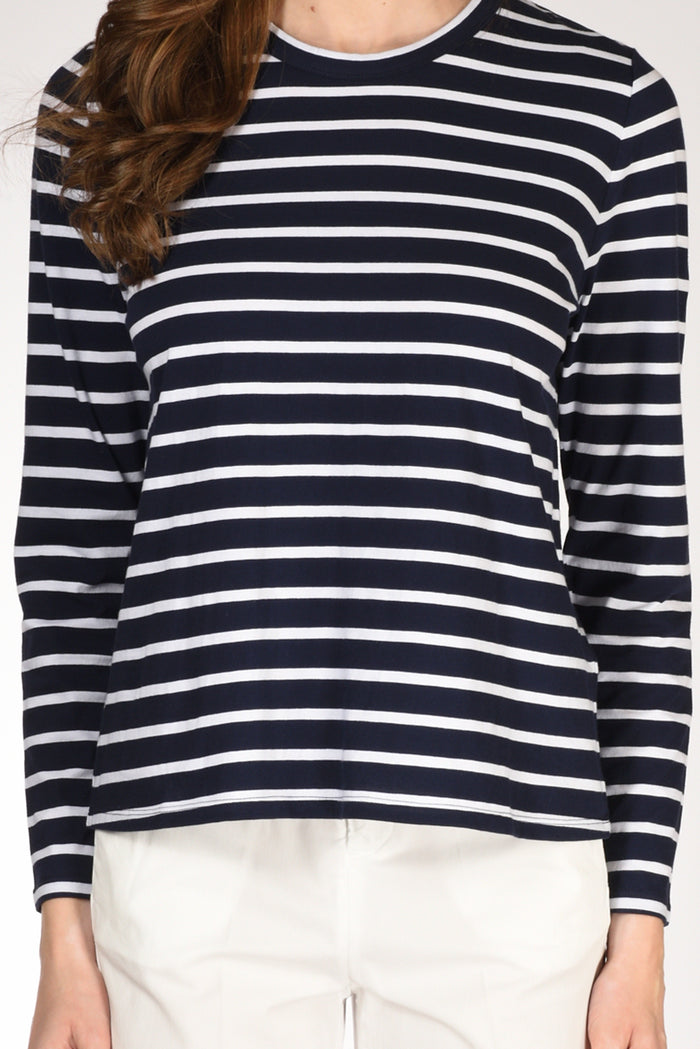 Allude Maglia Rigata Blu/bianco Donna - 3