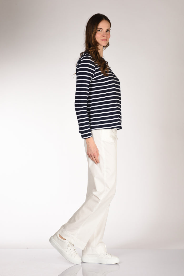 Allude Maglia Rigata Blu/bianco Donna - 4