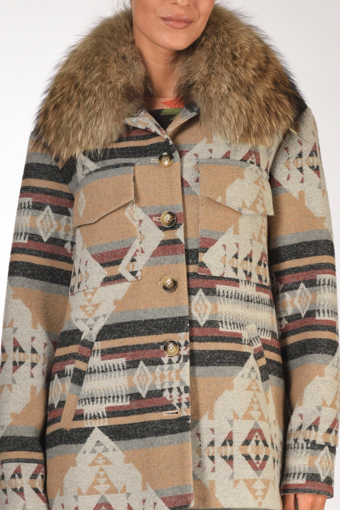Ava Adore Caban Con Tasche Beige/multicolor Donna - 3