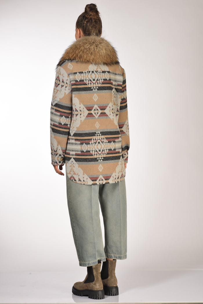 Ava Adore Caban Con Tasche Beige/multicolor Donna - 5