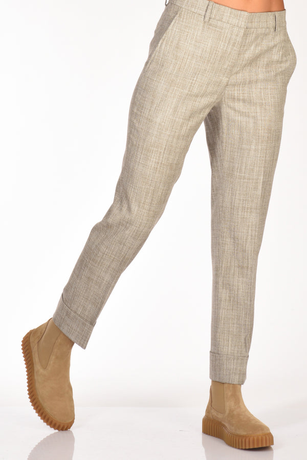Incotex Slowear Pantalone Nevet Beige/grigio Donna
