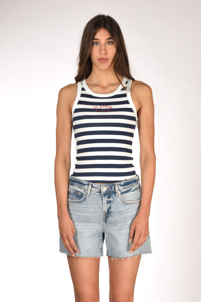 Mc2 Saint Barth Canotta Ada Blu/bianco Donna - 2