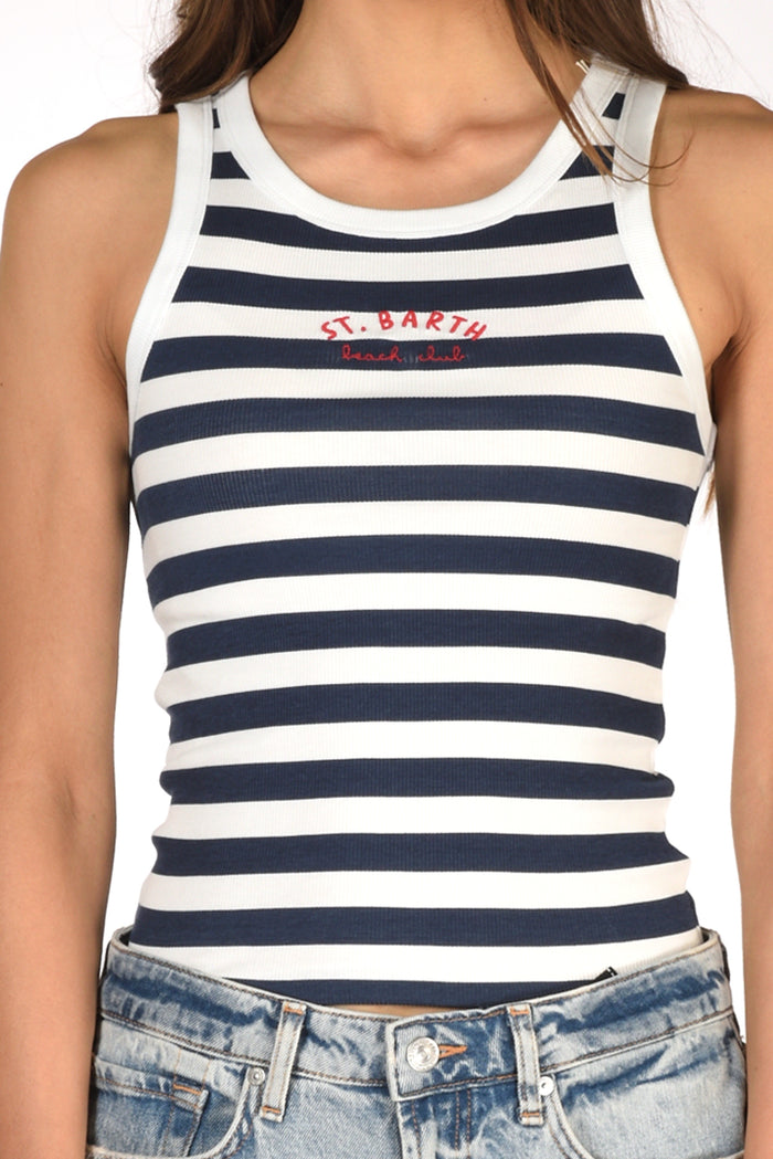 Mc2 Saint Barth Canotta Ada Blu/bianco Donna - 3