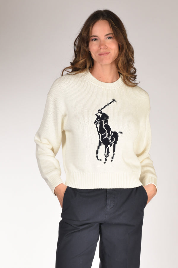 Polo Ralph Lauren Maglia Logo Bianco/blu Donna