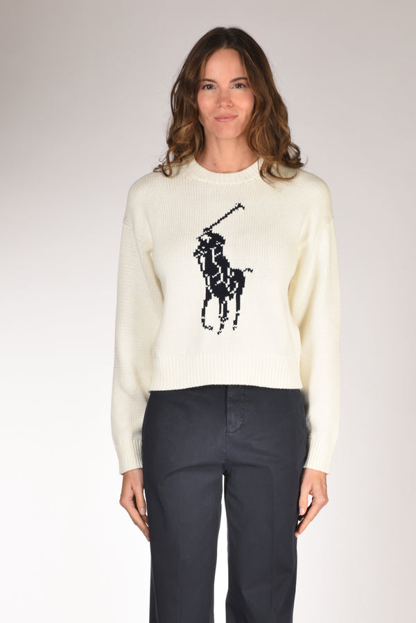 Polo Ralph Lauren Maglia Logo Bianco/blu Donna-2