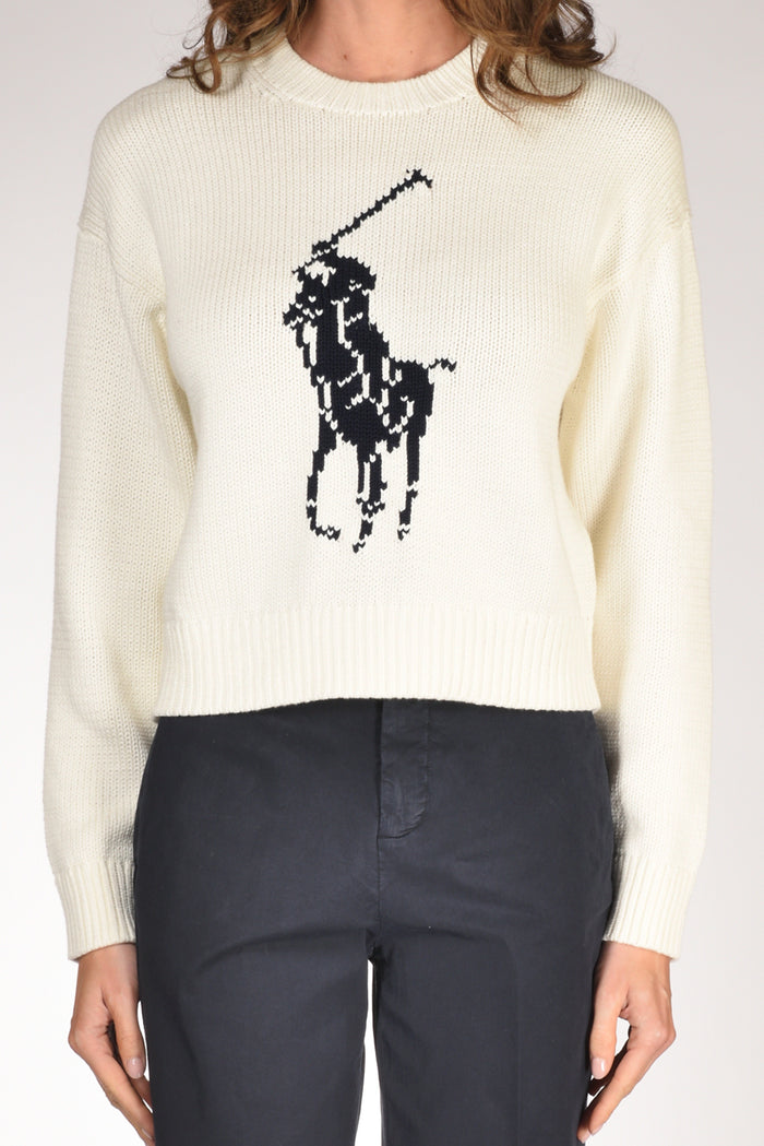 Polo Ralph Lauren Maglia Logo Bianco/blu Donna - 3