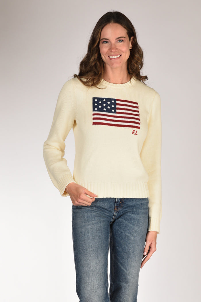 Polo Ralph Lauren Maglia Bandiera Giallo Chiaro Donna - 1