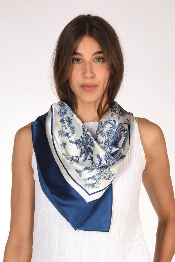 Mc2 Saint Barth Foulard Kitana Bianco/blu Donna