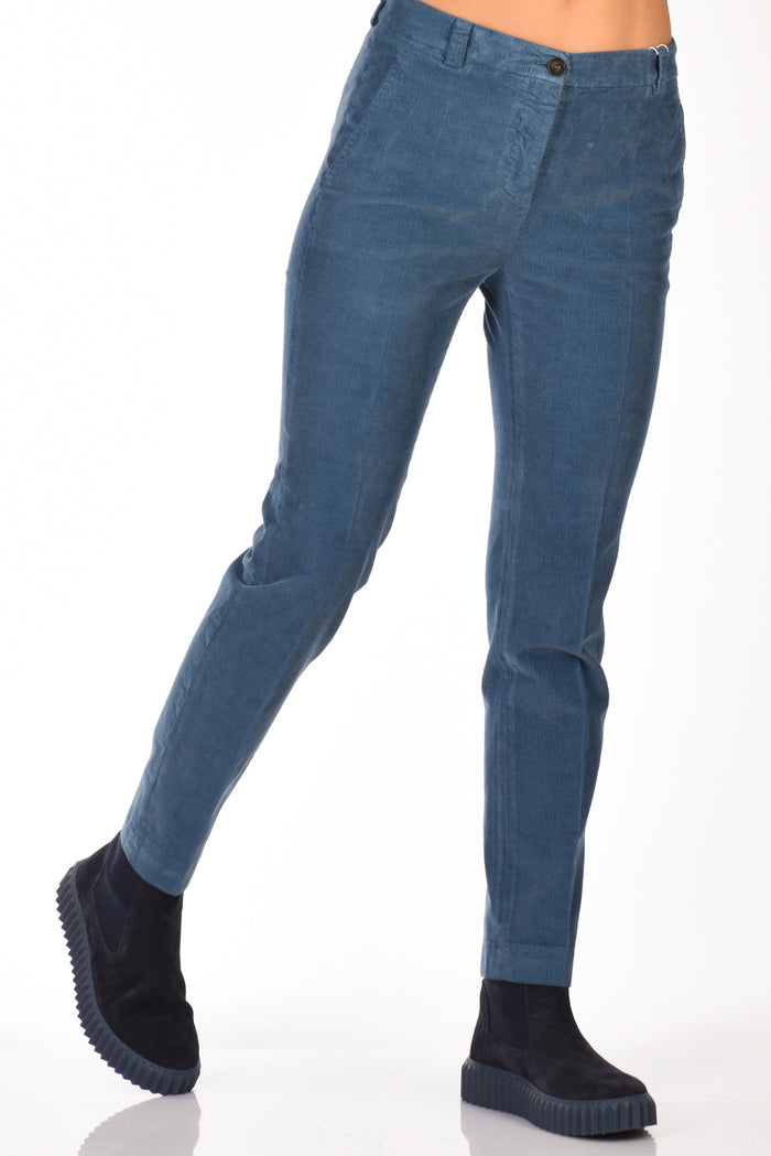 Incotex Slowear Pantalone Leyre Azzurro Scuro Donna - 1