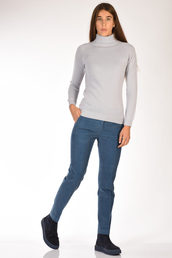 Incotex Slowear Pantalone Leyre Azzurro Scuro Donna-2