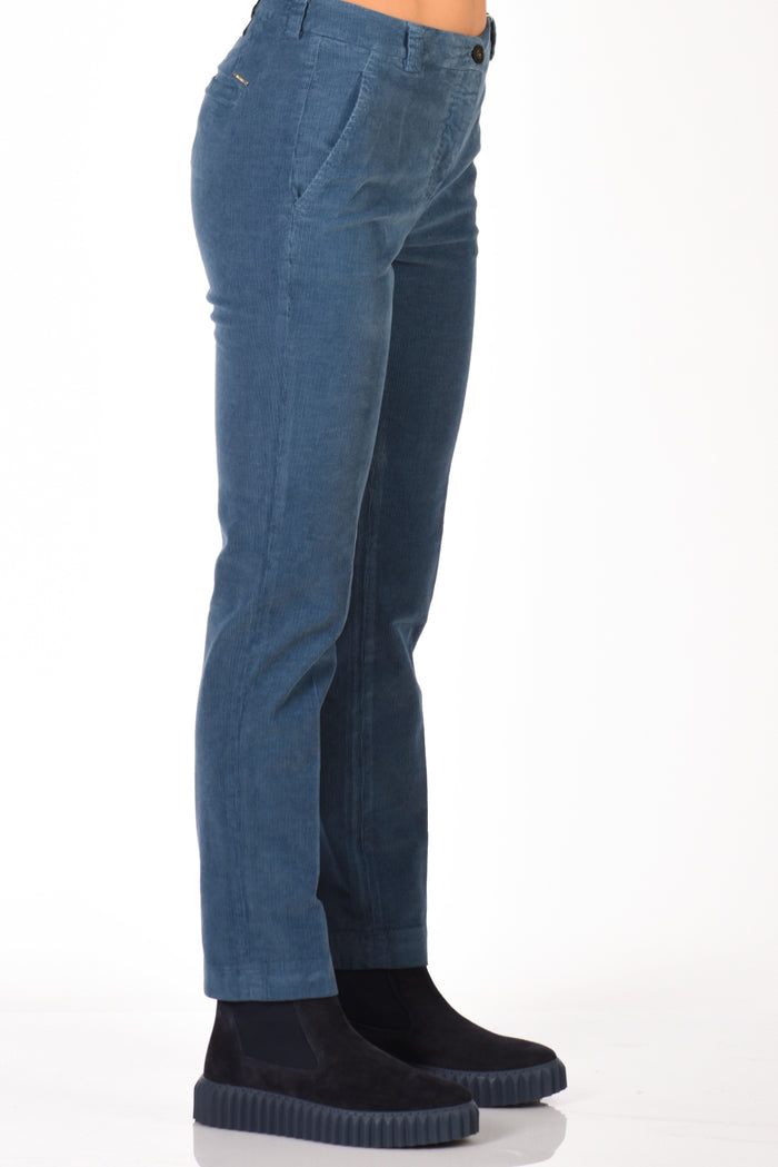 Incotex Slowear Pantalone Leyre Azzurro Scuro Donna - 4
