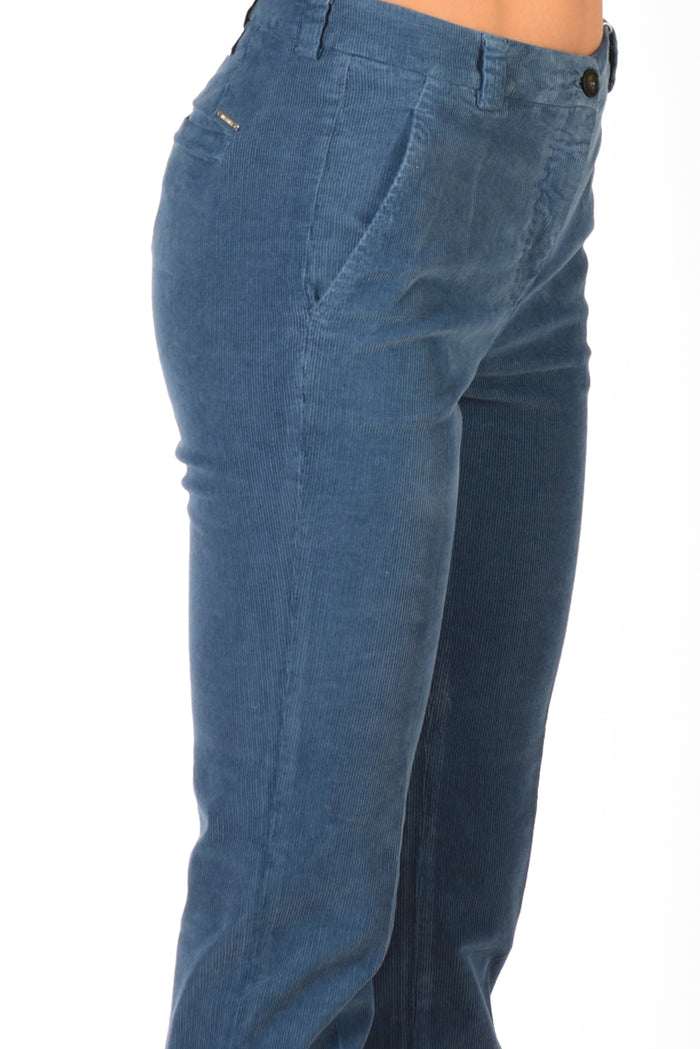 Incotex Slowear Pantalone Leyre Azzurro Scuro Donna - 5