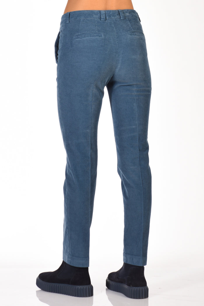 Incotex Slowear Pantalone Leyre Azzurro Scuro Donna - 6
