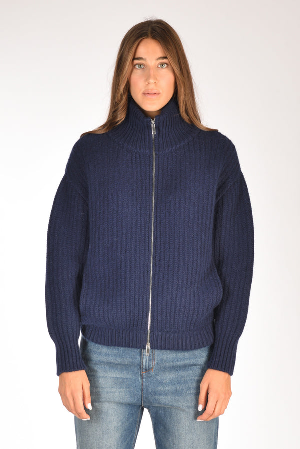 Zanone Slowear Maglia Bomber Blu Donna-2