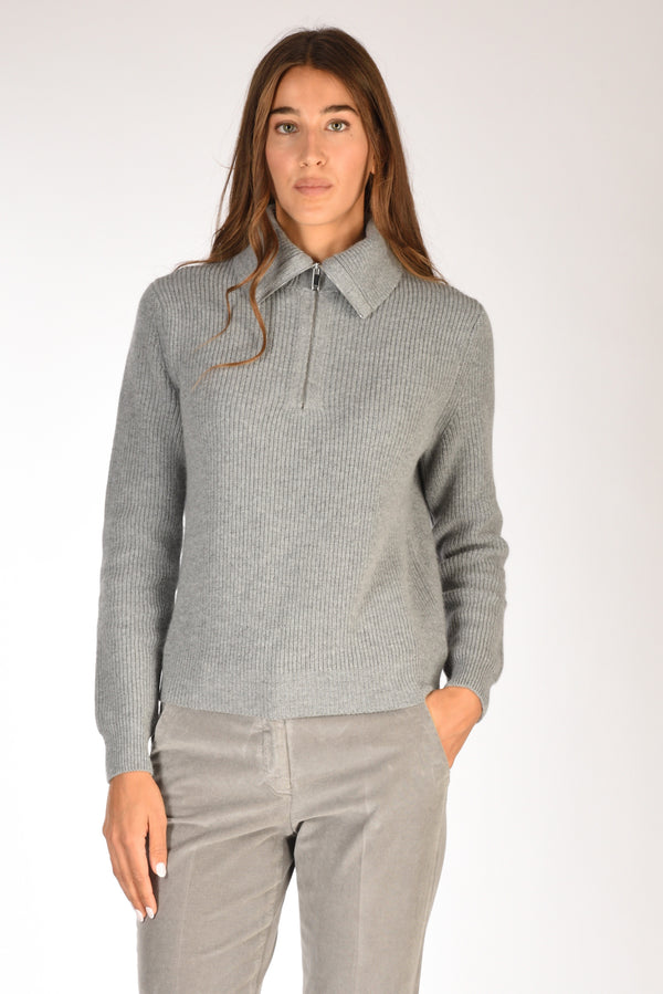 Zanone Slowear Maglia Zippata Grigio Donna