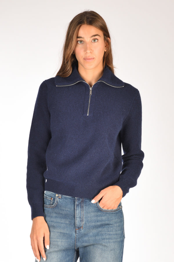 Zanone Slowear Maglia Zippata Blu Donna