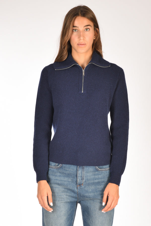 Zanone Slowear Maglia Zippata Blu Donna-2