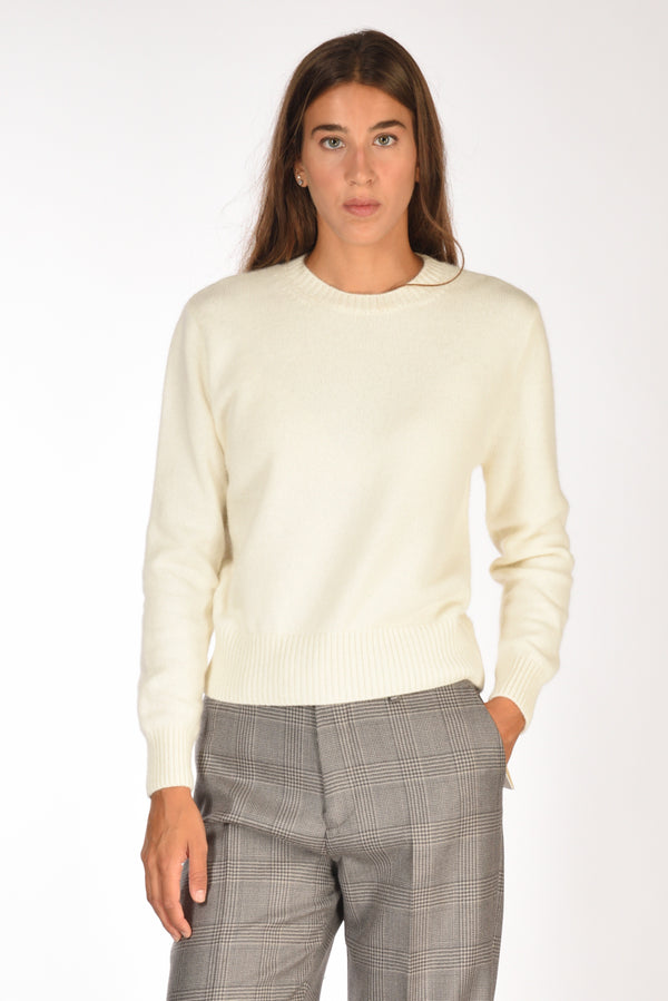 Zanone Slowear Maglia Girocollo Bianco Naturale Donna