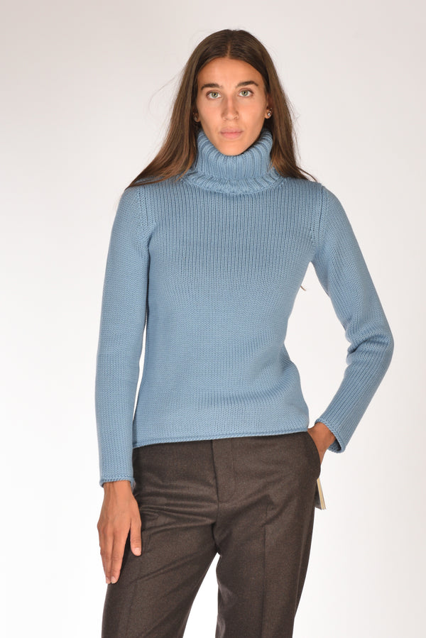 Zanone Slowear Maglia Collo Alto Azzurro Donna