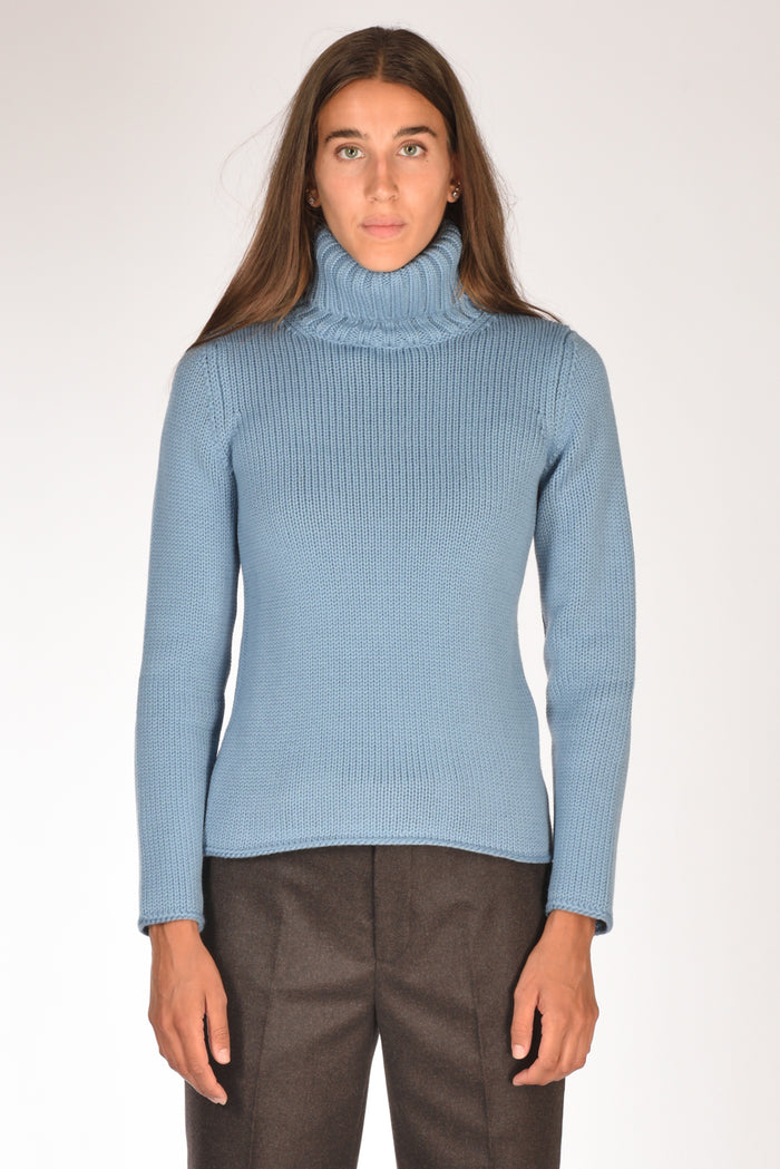 Zanone Slowear Maglia Collo Alto Azzurro Donna - 2