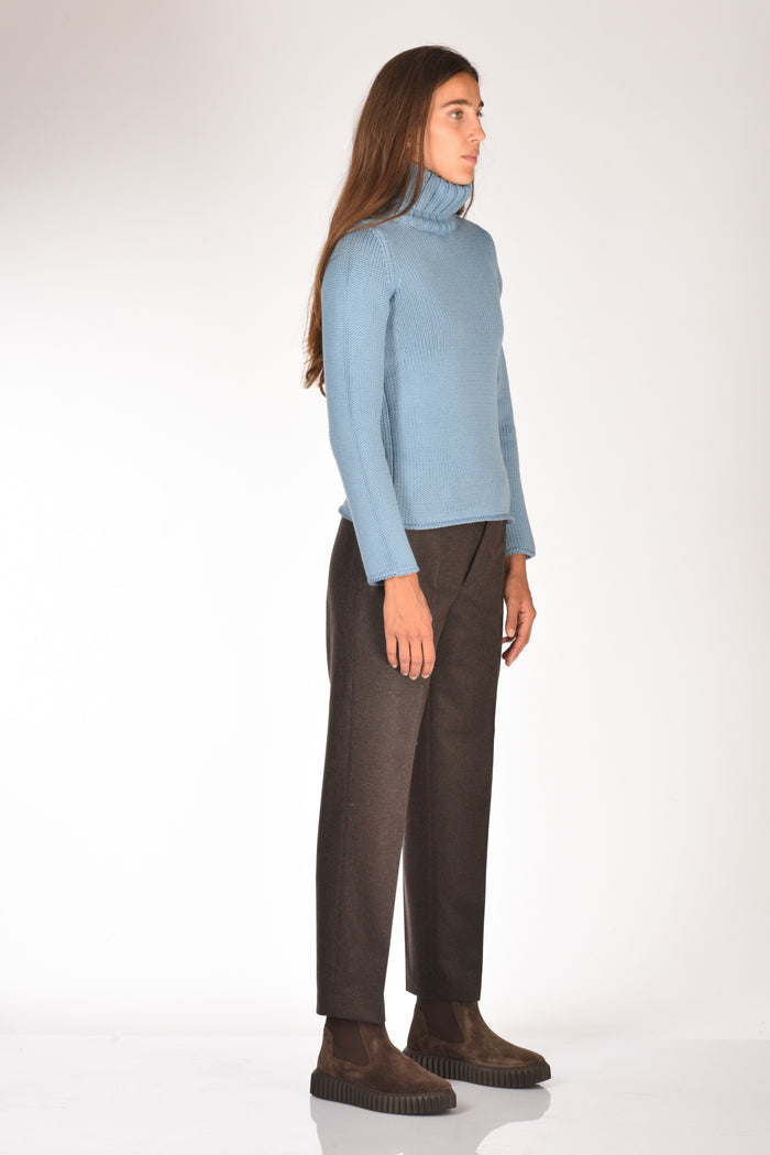 Zanone Slowear Maglia Collo Alto Azzurro Donna - 4