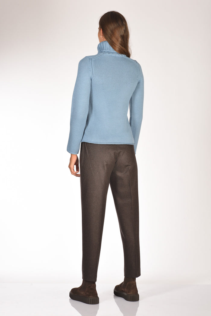 Zanone Slowear Maglia Collo Alto Azzurro Donna - 5