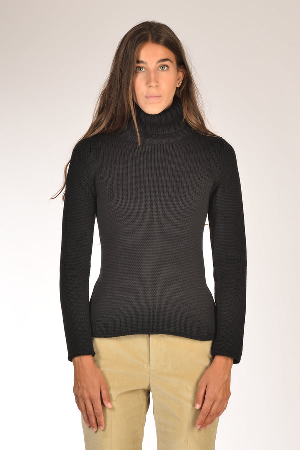 Zanone Slowear Maglia Collo Alto Nero Donna-2