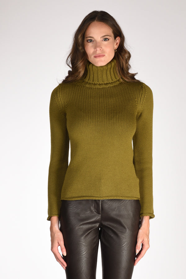 Zanone Slowear Maglia Collo Alto Verde Donna-2