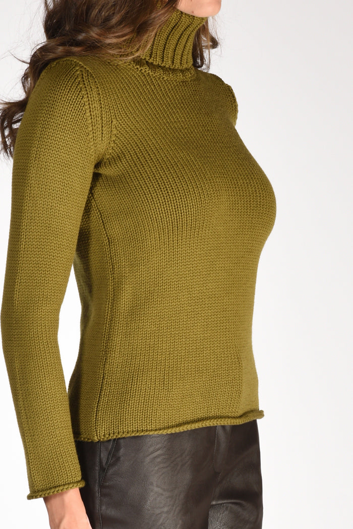Zanone Slowear Maglia Collo Alto Verde Donna - 3