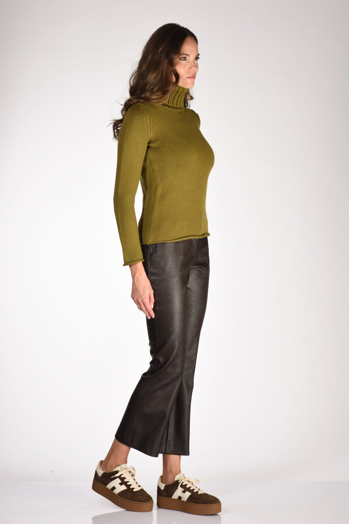 Zanone Slowear Maglia Collo Alto Verde Donna - 4