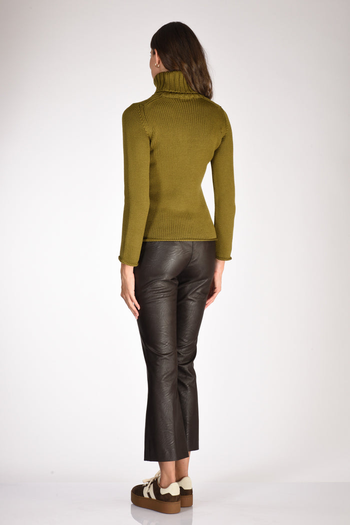 Zanone Slowear Maglia Collo Alto Verde Donna - 5